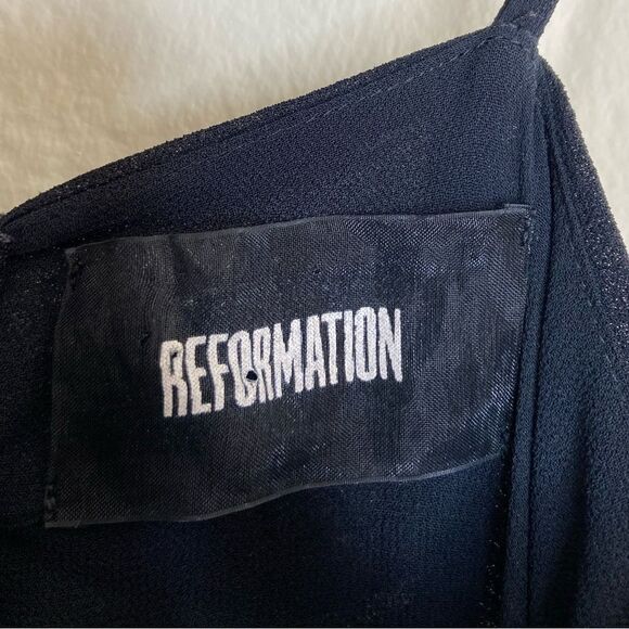Reformation Wyatt Mini Black Dress Size 2 - Picture 12 of 14